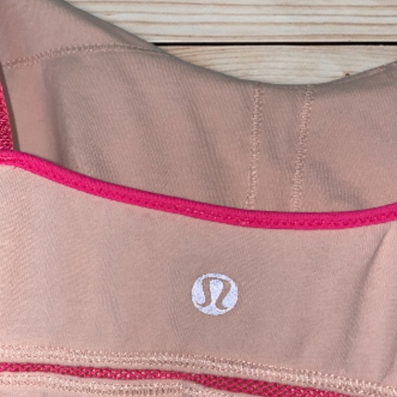 Lululemon RARE pink cotton tank top w built in bra - Picture 5 of 6